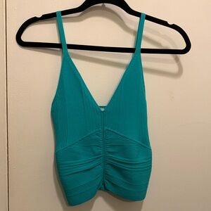 Sandro v-neck sleeveless knit green tank